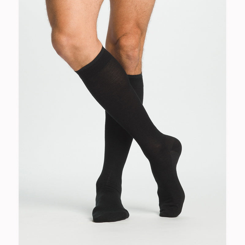 Sigvaris - Men Merino Wool - Knee High - 20-30mmHg - Black - Compression Stockings