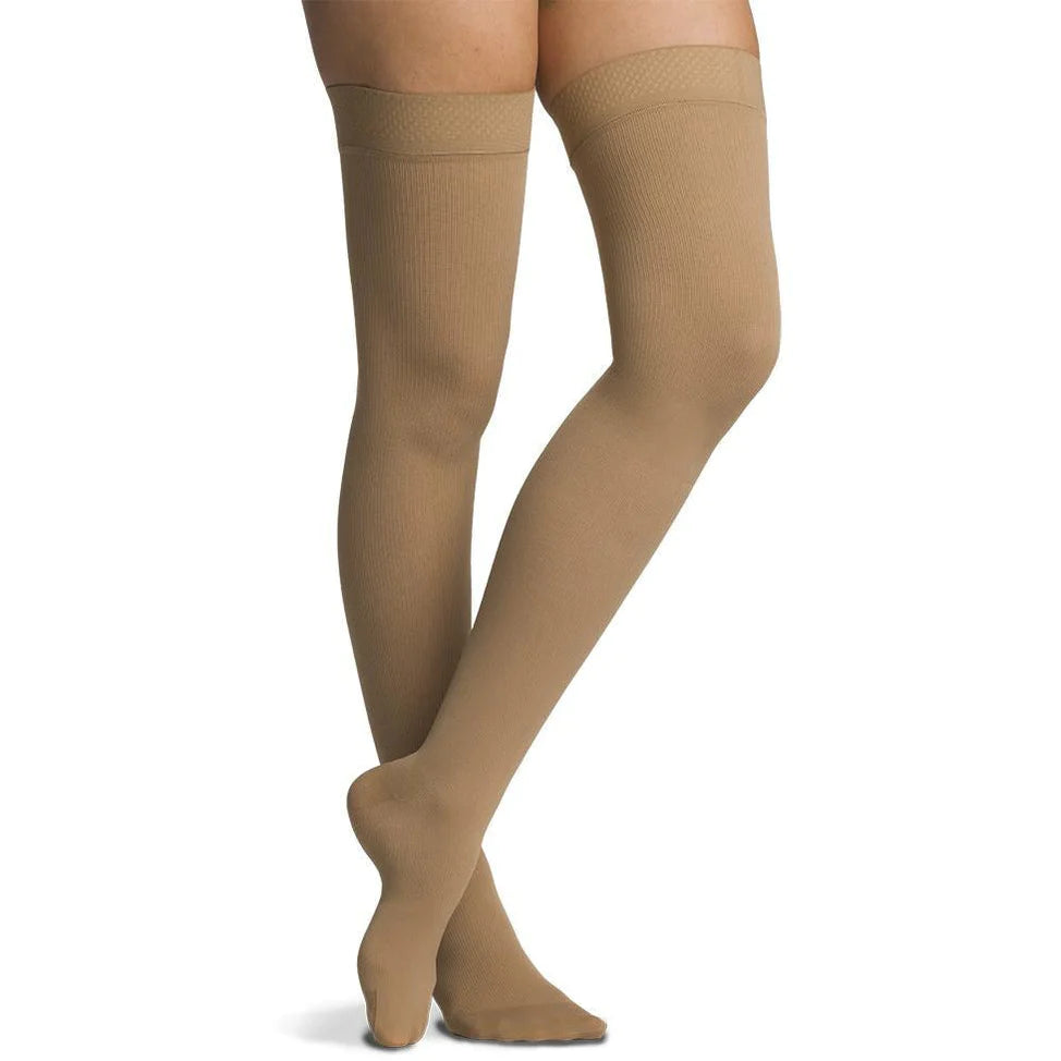 Sigvaris - Women Cotton - Thigh High - 20-30mmHg - Light Beige - Compression Stockings